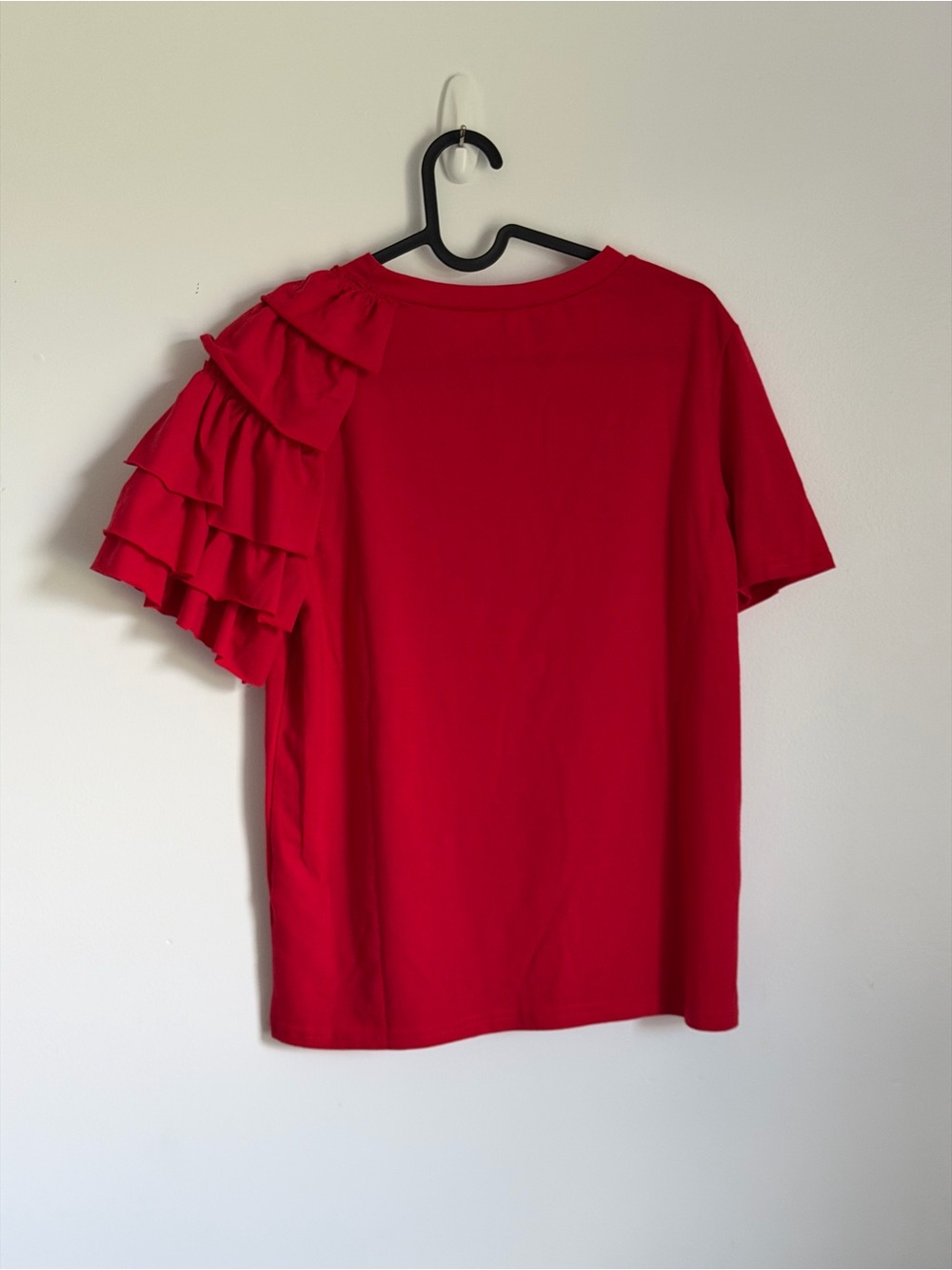 Source Unknown Red Ruffle Sleeve Tee - Picture 3 of 3